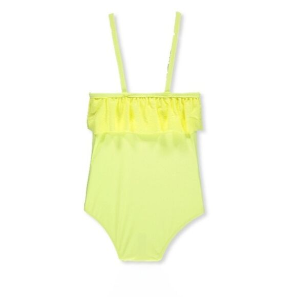 NWT Kensie Girl UPF50 Sunny Yellow Eyelet 1 Piece Swimsuit Size 6X - Picture 2 of 6